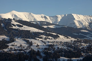 Megeve Prints: Mont Blanc mountain range, Mont d Arbois in Megeve
