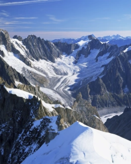 Alps Prints: Mont Blanc range near Chamonix, Haute-Savoie, French Alps, France, Europe