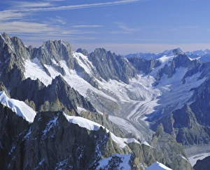 Mont Blanc range near Chamonix, French Alps, Haute-Savoie, France, Europe