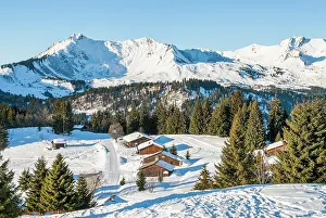 Cabins Prints: Mont Caly chalets, Les Gets, Haute-Savoie department, Rhone-Alpes region, France, Europe