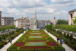 Ornamental Garden Prints: Mont des Arts Garden, Brussels, Belgium, Europe