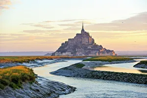 Ancient Building Prints: Mont-Saint-Michel, UNESCO World Heritage Site