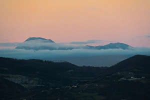 Umbria Prints: Monte Cucco at sunset, Gubbio, Umbria, Italy