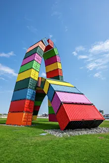 Large Prints: Monument Catena Containers Vincent Ganivet stands in Le Havre