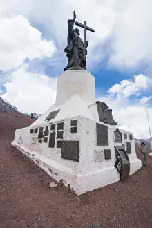 Andes Prints: Monument of Christo Redentor (Christ the Redeemer) on a mountain pass between Mendoza and Santiago