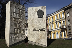 Estonia Prints: Monument to the Estonian author Eduard Vilde, in Tallinn, Estonia, Europe