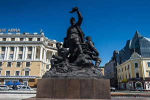 Vladivostok Prints: Monument to the Fighters for Soviet Power, Vladivostok, Russia, Eurasia