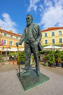 Vilnius Prints: Monument of Jonas Basanavicius, Vilnius, Lithuania