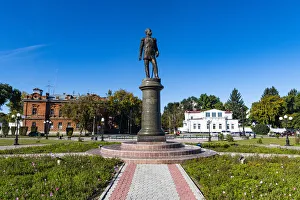 Embankment Prints: Monument to Nikolay Muravyov-Amursky, Embankment of the Amur river, Blagoveshchensk