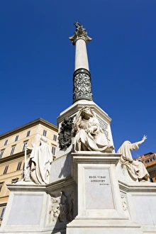 Piazza Di Spagna Prints: Monument in Piazza di Spagna, Rome, Lazio, Italy, Europe