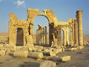 The Monumental Arch, at the ancient Graeco-Roman city of Palmyra, UNESCO World Heritage Site