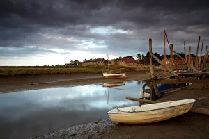 Moody Prints: A moody summer evening at Blakeney Quay, North Norfolk, England, United Kingdom, Europe