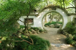 Walk Way Prints: Moon Gate, West Lake, Hangzhou, Zhejiang Province, China, Asia