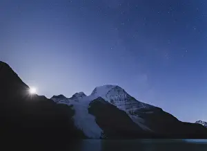 Provincial Park Prints: Moon rises over Mount Robson, the highest peak of the Canadian Rockies