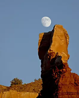 Rising Prints: The moon rising over Chimney Rock