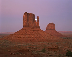 Mittens Prints: The moon above the rock formations known as The Mittens