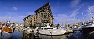 Aker Brygge Prints: Moored boats in the marina at the Strand
