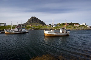 Lofotens Prints: Moored fishing boats, Vesteralen archipelago