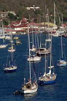 Gustavia Prints: Moored sailing boats in Gustavia Harbour, St