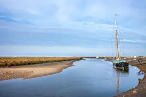 Nautical Prints: Moored yacht on the banks of the River Glaven