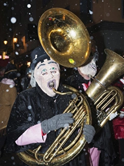 Carnival Prints: Morgenstraich (morning parade), Fasnact spring carnival, Lucerne, Switzerland, Europe