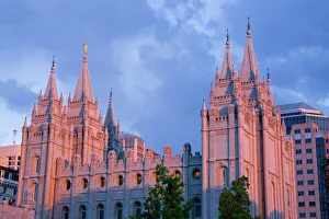 Spires Prints: Mormon Temple in Temple Square, Salt Lake City, Utah, United States of America