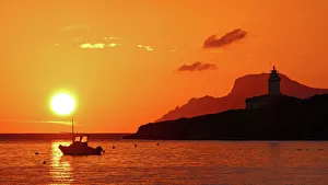 Calmness Prints: Morning mood at the Lighthouse of Alcanada, Alcudia, Majorca, Balearic Islands, Spain