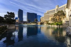 Las Vegas Prints: Morning reflections in Bellagio Lake