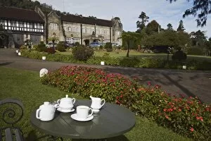 Morning tea in the garden of the Hill Club, Nuwara Eliya, Sri Lanka, Asia