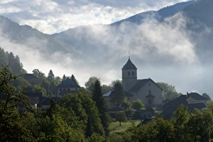 Savoie Prints: A morning view towards the village of Marthod, Savoie, France, Europe