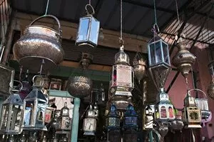 Images Dated 9th July 2009: Moroccan lanterns, Medina Souk, Marrakech, Morocco, North Africa, Africa