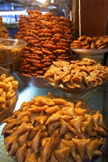 Pile Prints: Moroccan pastries, Fez, Morocco, North Africa, Africa