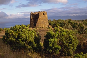Sao Jorge Prints: Morro Grande, stone tower, Sao Jorge, Azores, Portugal, Europe