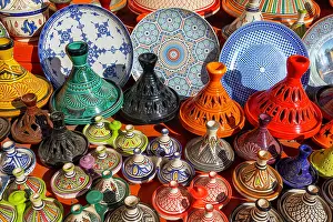 Goods Prints: Morrocan Tagines and dishes, Medina, Marrakesh, (Marrakech), Morocco