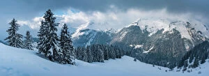 Panorama Gallery: Morzine Ski Area, Snowy winter mountain landscape, Port du Soleil, Auvergne Rhone Alpes