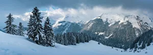 Panorama Gallery: Morzine Ski Area, Snowy winter mountain landscape, Port du Soleil, Auvergne Rhone Alpes
