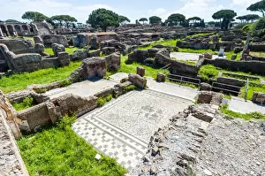 Mosaic, Block of Bacchus and Arianna, Ostia Antica archaeological site, Ostia, Rome