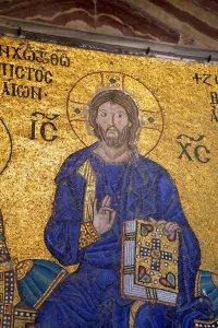 Orthodoxy Prints: Mosaic of Christ, interior of Hagia Sophia (Aya Sofya Mosque) (The Church of Holy Wisdom)