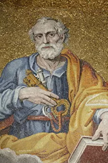 Images Dated 4th April 2007: Mosaic depicting St. Peter in St. Peters Basilica, Vatican, Rome, Lazio, Italy