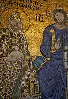 Images Dated 12th August 2010: Mosaic of Emperor Constantine IX Monomachos, Hagia Sophia, UNESCO World Heritage Site, Istanbul