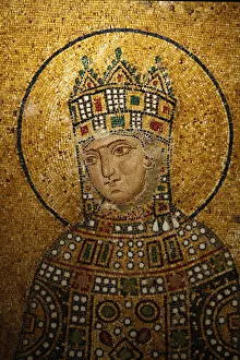 Turkish Prints: Mosaic of Empress Zoe, Hagia Sophia, Istanbul, Turkey, Europe