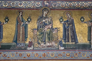 Santa Maria Prints: Mosaic on facade of the church of Santa Maria in Trastevere