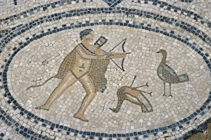 Mosaic floor of hunting scene