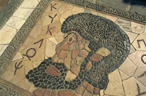 Detail of mosaic from footpath in Le Chateau park, Nice, Alpes Maritimes