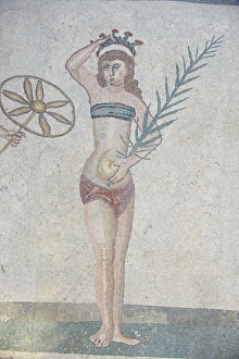 Images Dated 3rd April 2010: Mosaic of girls in bikinis, Villa Romana del Casale, Piazza Armerina, UNESCO World Heritage Site