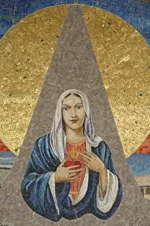 Images Dated 20th May 2000: Mosaic of Italian Virgin (Madonna delle lacrime di Siracusa), Annunciation Basilica