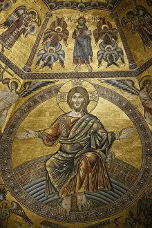 Images Dated 6th November 2006: Mosaic of Jesus Christ in Baptistery of Duomo, Florence, Tuscany, Italy, Europe