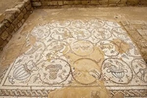 Mosaic, Roman ruins in Caesarea, Israel, Middle East