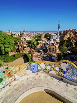 Antoni Gaudi Prints: Mosaic Serpentine Bench at the Main Terrace