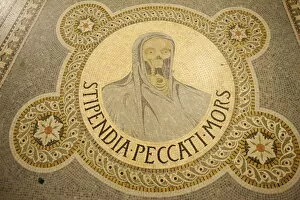 Images Dated 8th December 2008: Mosaic of skull depicting Stipendium peccati mors (the wages of sin is death